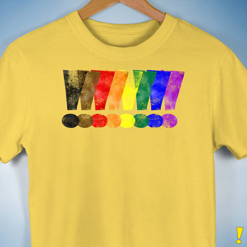 Distressed Philly LGBTQ Pride Whee! Exclamation Points Premium Unisex - Yellow